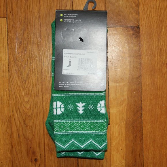 NEW Nike Elite Crew Christmas Basketball Socks L - Picture 4 of 5